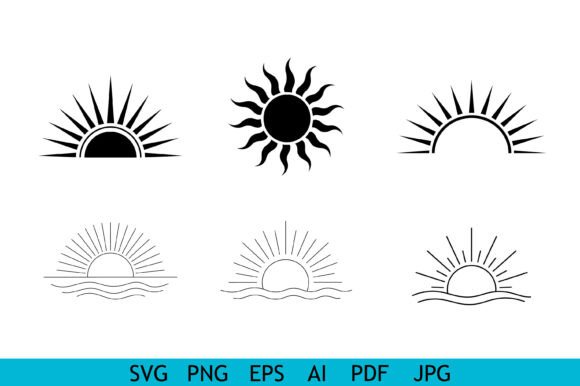 Download Sunrise Sunset SVG Icon Bundle - Sunset svg Collection