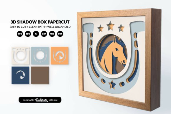 Download Farmhouse Horse Layered Shadow Box SVG - Layered shadow box svg Collection