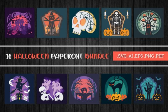 Download Halloween Paper Cut Bundle - 3D SVG - Halloween paper cut Collection