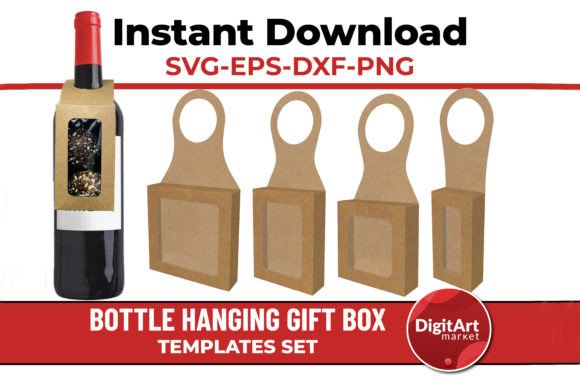 Download Bottle Hanging Favor Box Template - Box template Collection