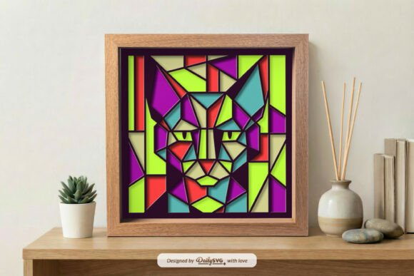 Download Cubism Cat Layered Shadow Box SVG - Layered shadow box svg Collection