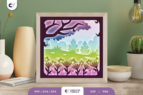 Download Blooming Spring Garden Light Box SVG - Spring garden light box svg Collection