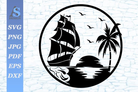 Download Ship and Sunset SVG - Sunset svg Collection
