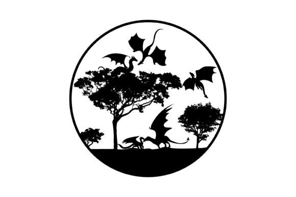 Download Dragons and Trees SVG - Premium Resources