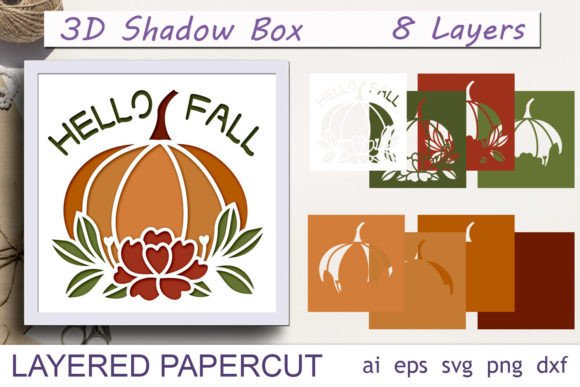Download Fall Layered Shadow Box Svg, 3d Pumpkin - Layered shadow box svg Collection