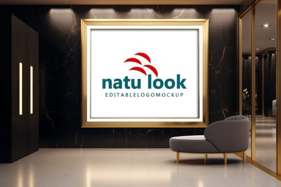 Download Livingroom Wall Board Logo Mockup_wall B - Logo mockup Collection