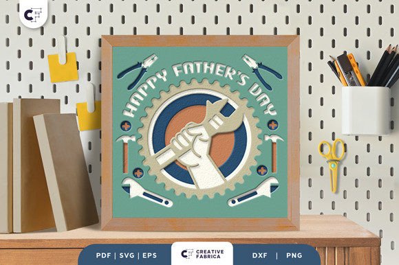 Download Happy Fathers Day 3D Shadow Box SVG - Premium Resources