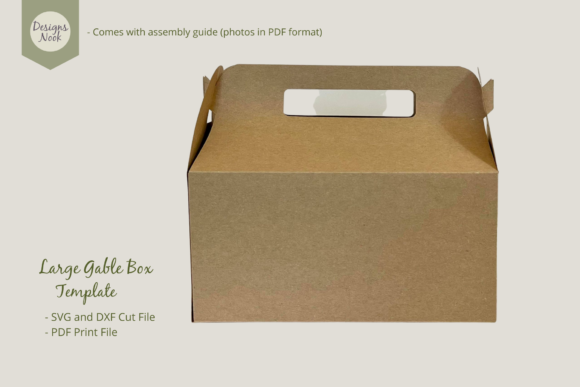 Download Large Gable Box Template - SVG DXF PDF - Box template Collection