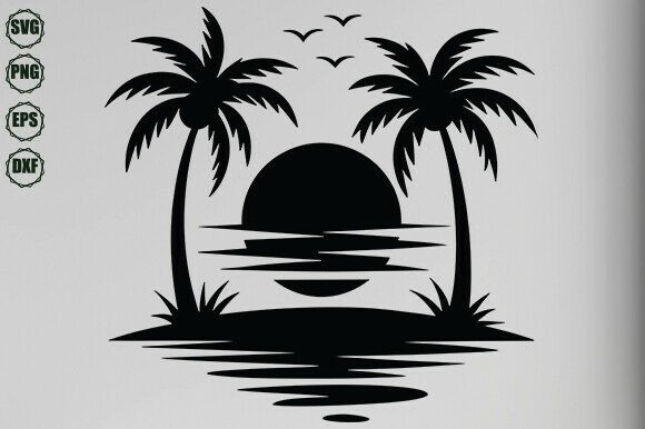 Download Tropical Sunset Svg - Sunset svg Collection