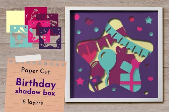 Download Birthday 3D Layered Shadow Box Svg - Layered shadow box svg Collection