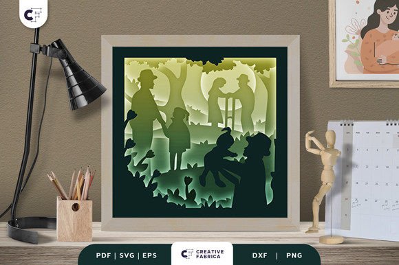 Download Father and Daughter's Life 3D Paper Cut - Premium Resources