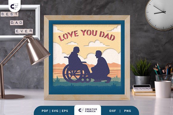 Download Love You Dad 3D Shadow Box Paper Cut - Premium Resources