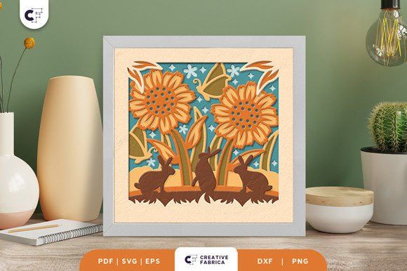 Download Rabbit on a Spring Garden Light Box SVG - Spring garden light box svg Collection