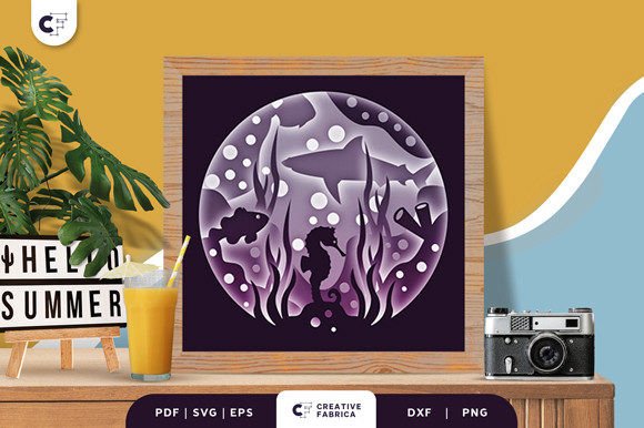 Download Sea Animal 3D Layered Paper Cut - Premium Resources